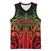 Custom Aotearoa Tuhoe Basketball Jersey Maori Tribal Pattern Mix Poutama