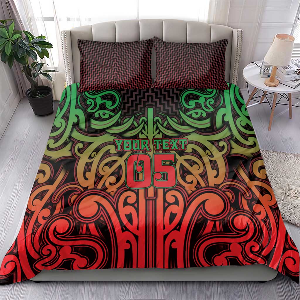 Custom Aotearoa Tuhoe Bedding Set Maori Tribal Pattern Mix Poutama