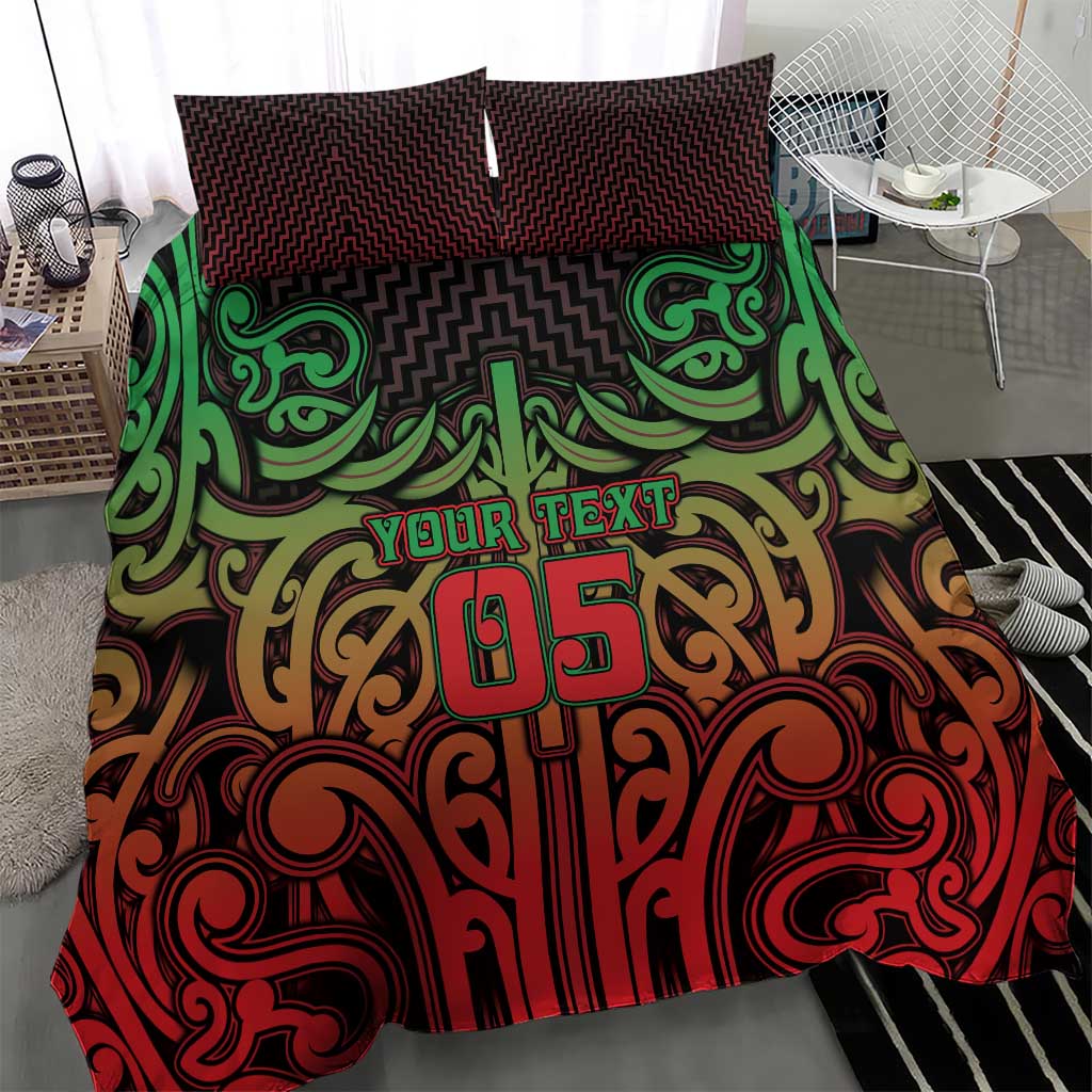 Custom Aotearoa Tuhoe Bedding Set Maori Tribal Pattern Mix Poutama