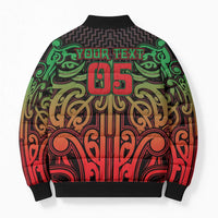Custom Aotearoa Tuhoe Bomber Puffer Jacket Maori Tribal Pattern Mix Poutama LT05 - Polynesian Pride
