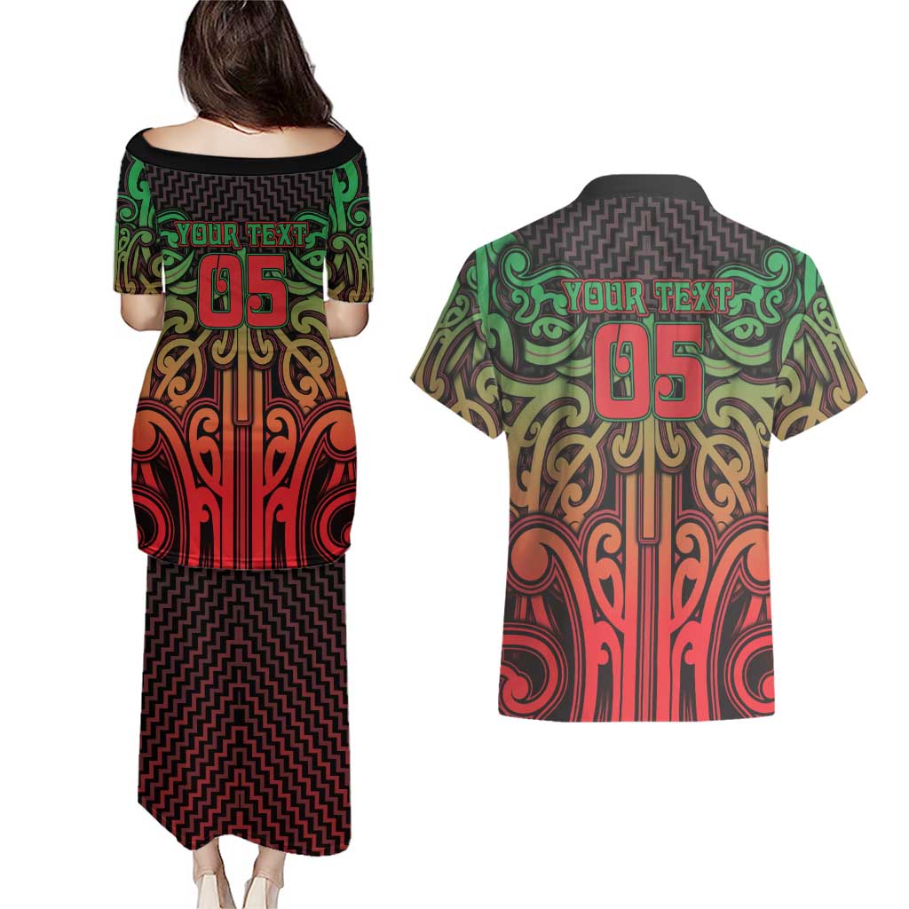 Custom Aotearoa Tuhoe Couples Matching Puletasi and Hawaiian Shirt Maori Tribal Pattern Mix Poutama LT05 - Polynesian Pride