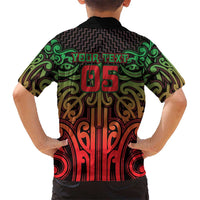 Custom Aotearoa Tuhoe Family Matching Mermaid Dress and Hawaiian Shirt Maori Tribal Pattern Mix Poutama