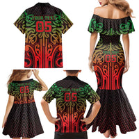Custom Aotearoa Tuhoe Family Matching Mermaid Dress and Hawaiian Shirt Maori Tribal Pattern Mix Poutama