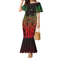 Custom Aotearoa Tuhoe Family Matching Mermaid Dress and Hawaiian Shirt Maori Tribal Pattern Mix Poutama