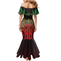 Custom Aotearoa Tuhoe Family Matching Mermaid Dress and Hawaiian Shirt Maori Tribal Pattern Mix Poutama