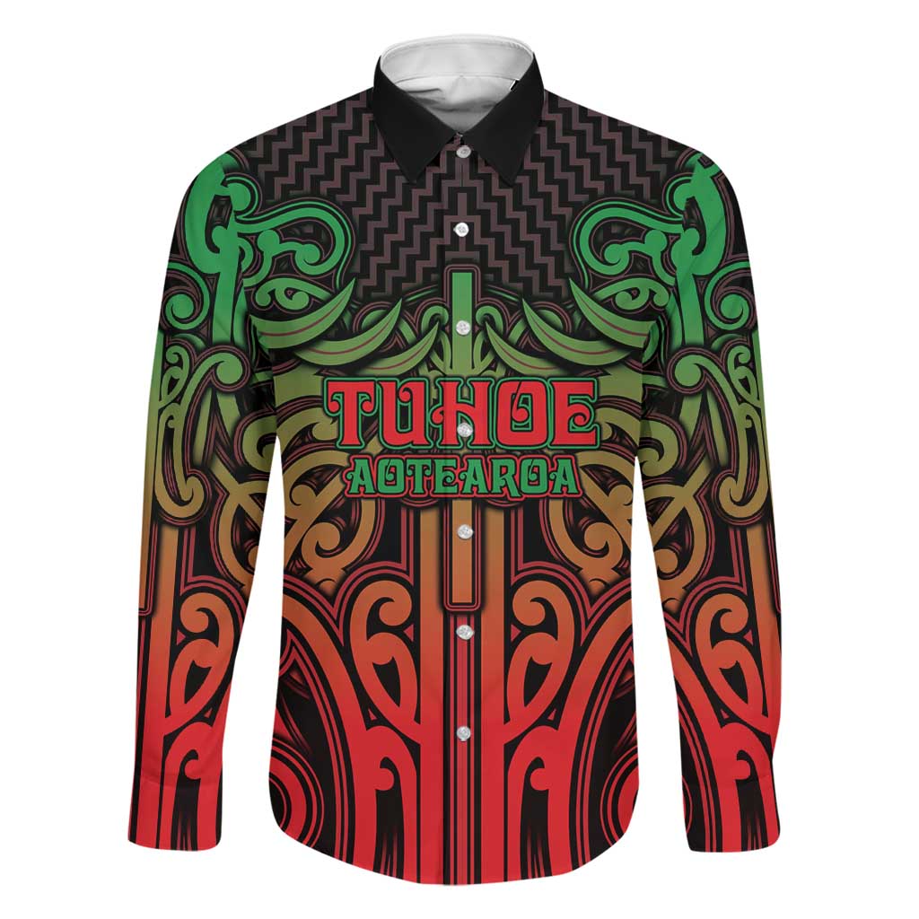 Custom Aotearoa Tuhoe Family Matching Puletasi and Hawaiian Shirt Maori Tribal Pattern Mix Poutama