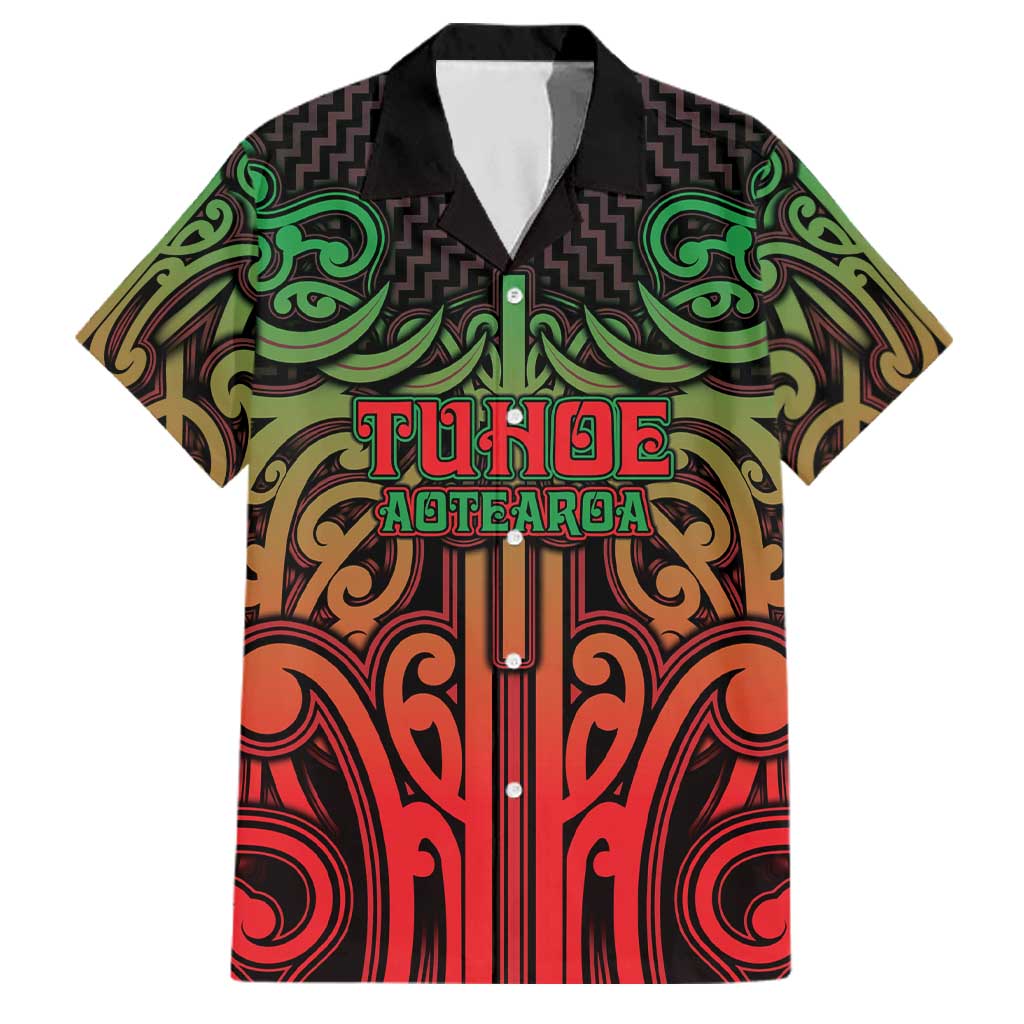 Custom Aotearoa Tuhoe Family Matching Short Sleeve Bodycon Dress and Hawaiian Shirt Maori Tribal Pattern Mix Poutama LT05 Dad's Shirt - Short Sleeve Black - Polynesian Pride