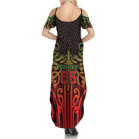 Custom Aotearoa Tuhoe Family Matching Summer Maxi Dress and Hawaiian Shirt Maori Tribal Pattern Mix Poutama