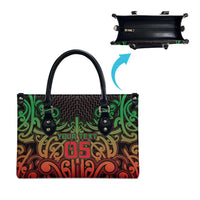 Custom Aotearoa Tuhoe Leather Bag Maori Tribal Pattern Mix Poutama LT05 - Polynesian Pride