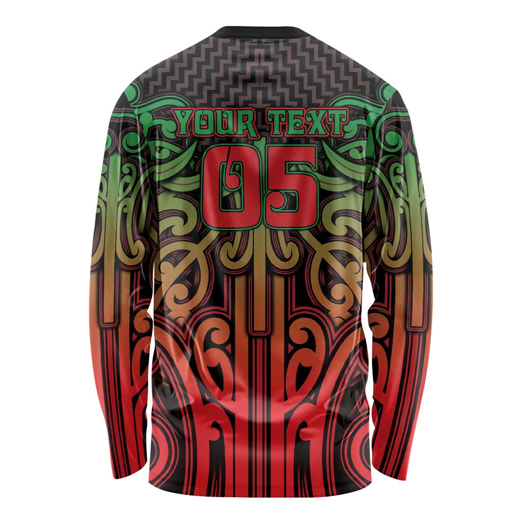 Custom Aotearoa Tuhoe Long Sleeve Shirt Maori Tribal Pattern Mix Poutama