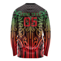 Custom Aotearoa Tuhoe Long Sleeve Shirt Maori Tribal Pattern Mix Poutama