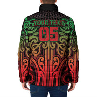 Custom Aotearoa Tuhoe Padded Jacket Maori Tribal Pattern Mix Poutama