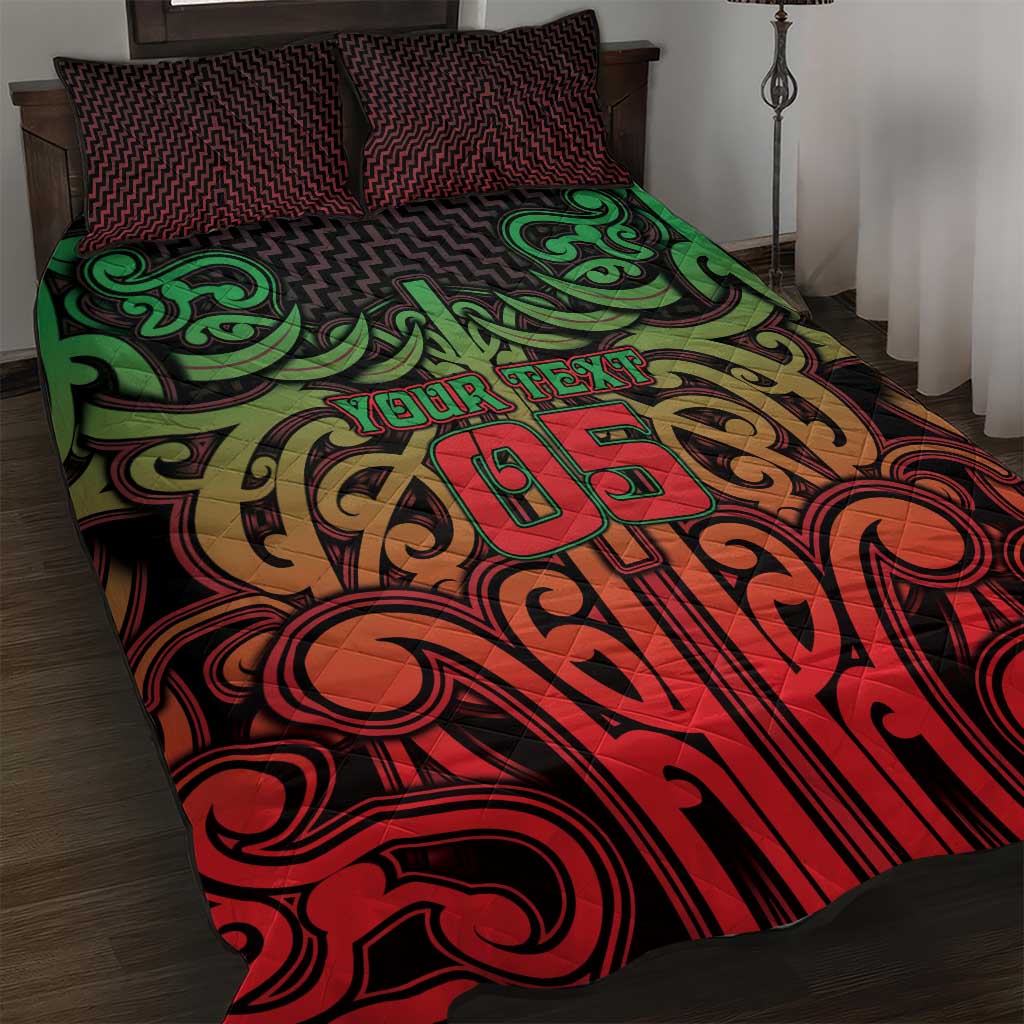 Custom Aotearoa Tuhoe Quilt Bed Set Maori Tribal Pattern Mix Poutama LT05 Black - Polynesian Pride