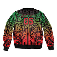 Custom Aotearoa Tuhoe Sleeve Zip Bomber Jacket Maori Tribal Pattern Mix Poutama LT05 - Polynesian Pride