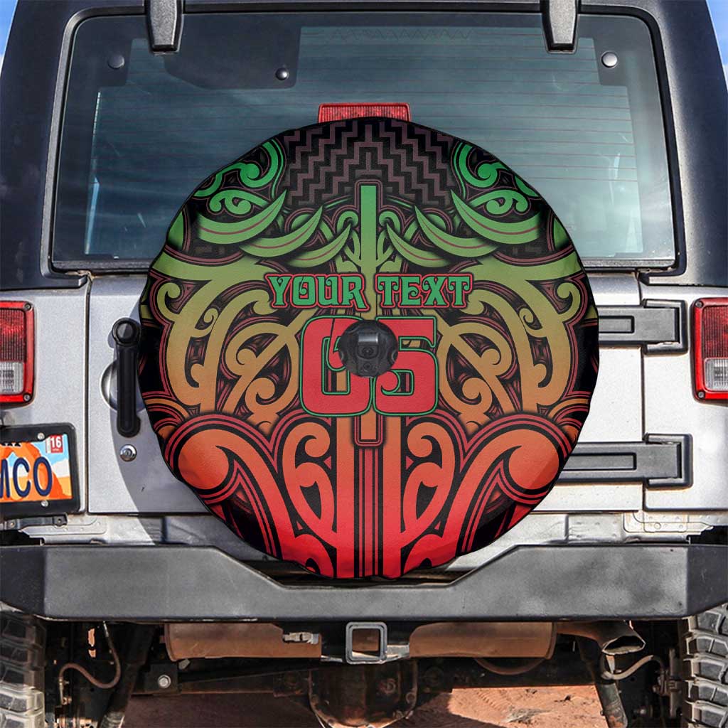 Custom Aotearoa Tuhoe Spare Tire Cover Maori Tribal Pattern Mix Poutama LT05 Black - Polynesian Pride