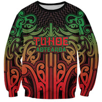 Custom Aotearoa Tuhoe Sweatshirt Maori Tribal Pattern Mix Poutama