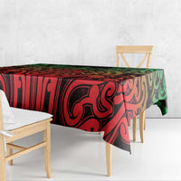 Custom Aotearoa Tuhoe Tablecloth Maori Tribal Pattern Mix Poutama