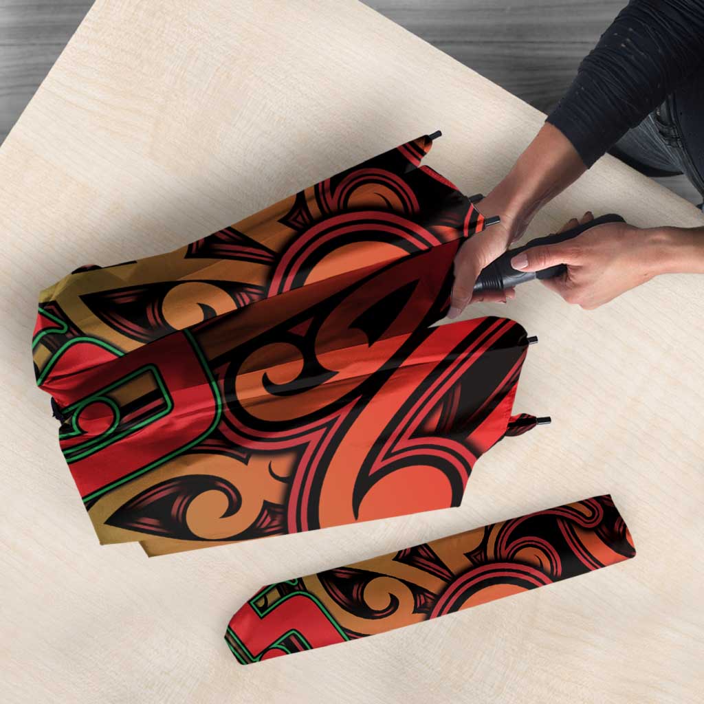 Custom Aotearoa Tuhoe Umbrella Maori Tribal Pattern Mix Poutama