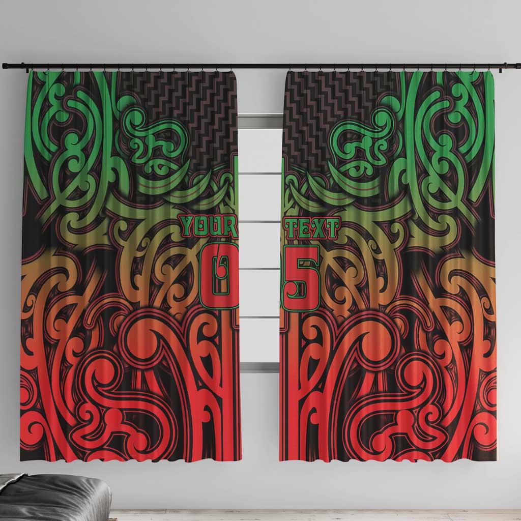 Custom Aotearoa Tuhoe Window Curtain Maori Tribal Pattern Mix Poutama