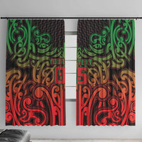 Custom Aotearoa Tuhoe Window Curtain Maori Tribal Pattern Mix Poutama