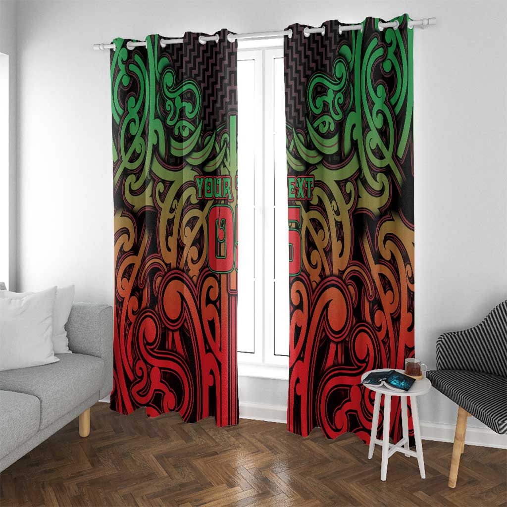 Custom Aotearoa Tuhoe Window Curtain Maori Tribal Pattern Mix Poutama