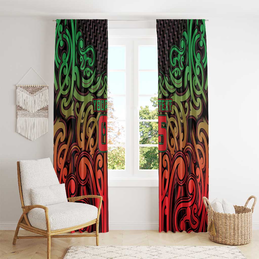 Custom Aotearoa Tuhoe Window Curtain Maori Tribal Pattern Mix Poutama