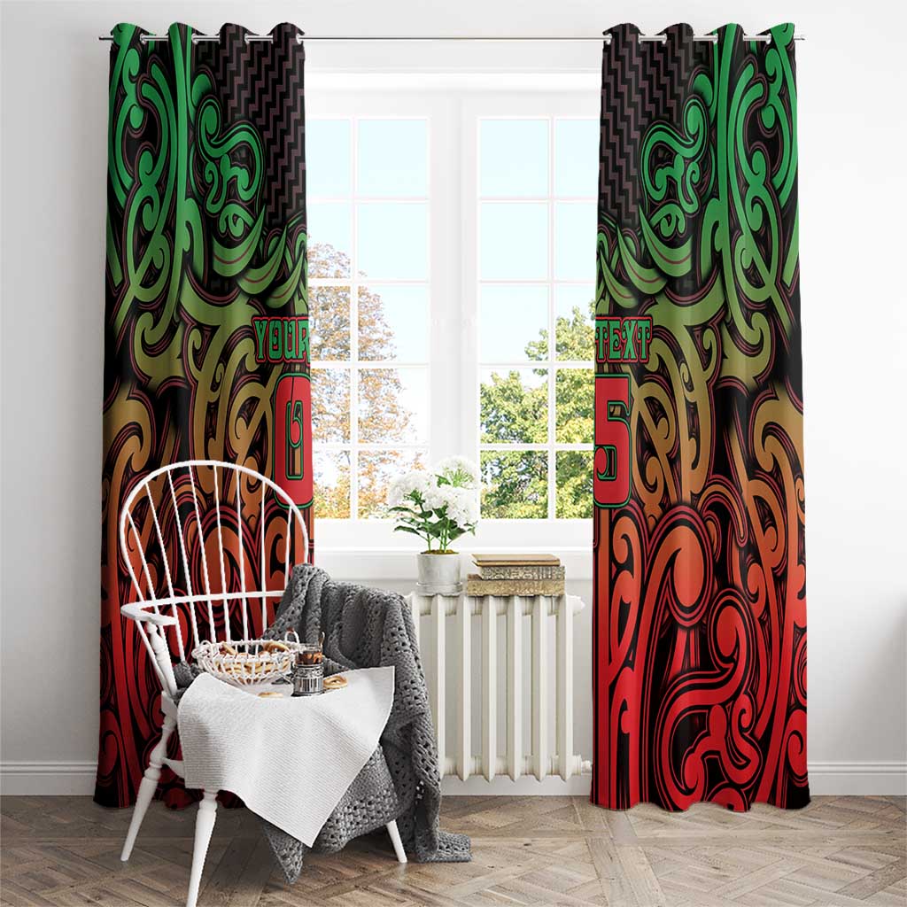Custom Aotearoa Tuhoe Window Curtain Maori Tribal Pattern Mix Poutama