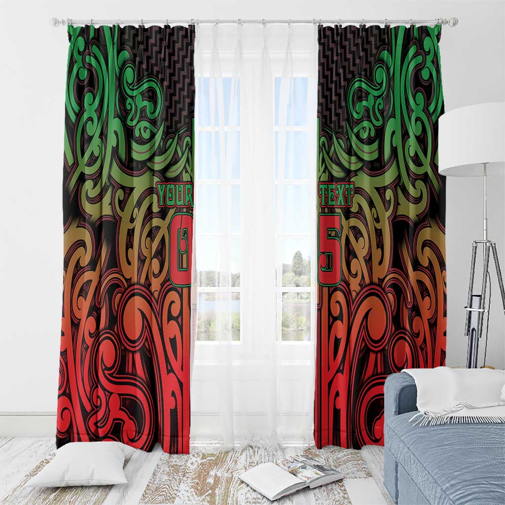 Custom Aotearoa Tuhoe Window Curtain Maori Tribal Pattern Mix Poutama