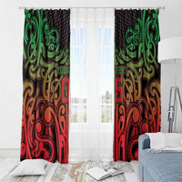 Custom Aotearoa Tuhoe Window Curtain Maori Tribal Pattern Mix Poutama
