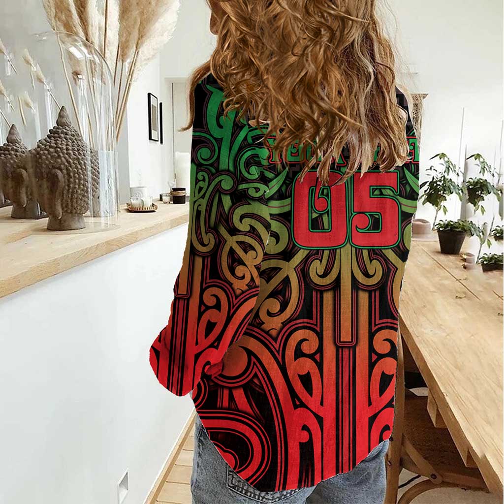 Custom Aotearoa Tuhoe Women Casual Shirt Maori Tribal Pattern Mix Poutama LT05 - Polynesian Pride