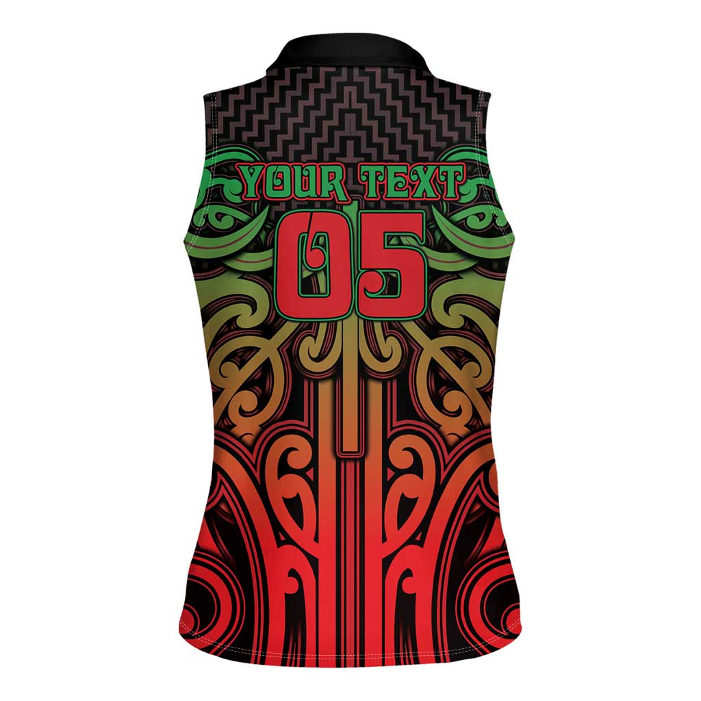 Custom Aotearoa Tuhoe Women Sleeveless Polo Shirt Maori Tribal Pattern Mix Poutama