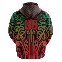 Custom Aotearoa Tuhoe Zip Hoodie Maori Tribal Pattern Mix Poutama LT05 - Polynesian Pride