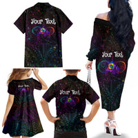I See Your True Colors Personalised Family Matching Off The Shoulder Long Sleeve Dress and Hawaiian Shirt Autism Awareness