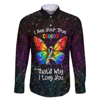 I See Your True Colors Personalised Family Matching Short Sleeve Bodycon Dress and Hawaiian Shirt Autism Awareness