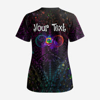 I See Your True Colors Personalised Scrub Top Autism Awareness - Polynesian Pride