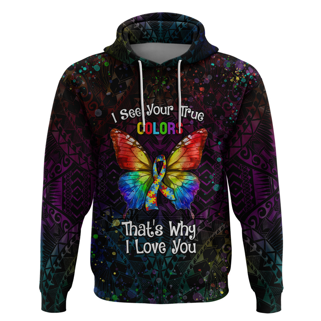 I See Your True Colors Personalised Zip Hoodie Autism Awareness