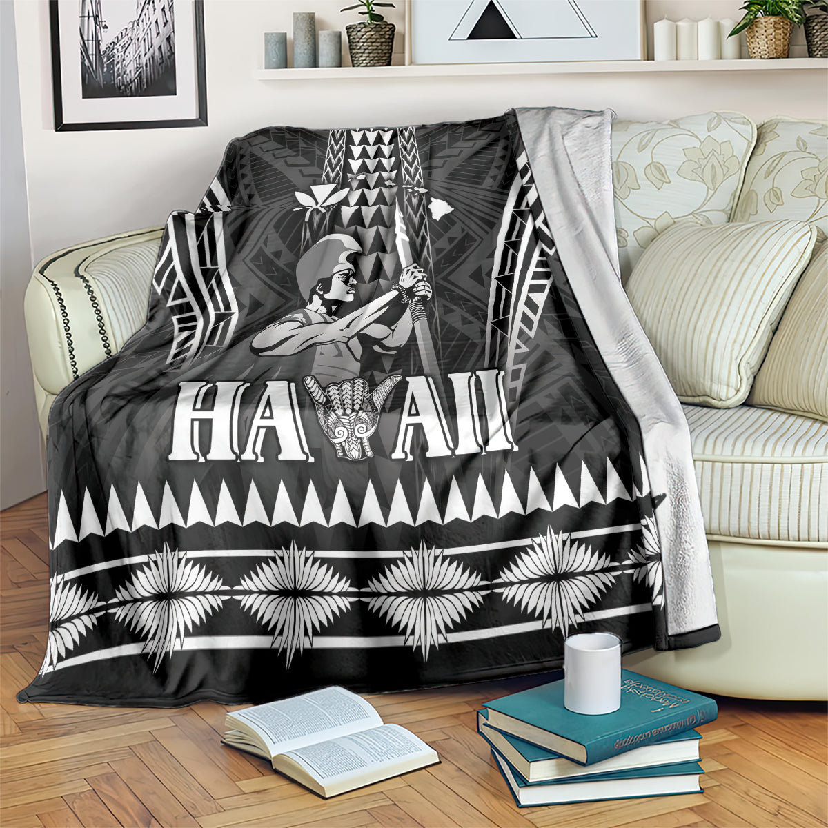 Hawaii Happy King Kamehameha Day Blanket Kakau Pattern