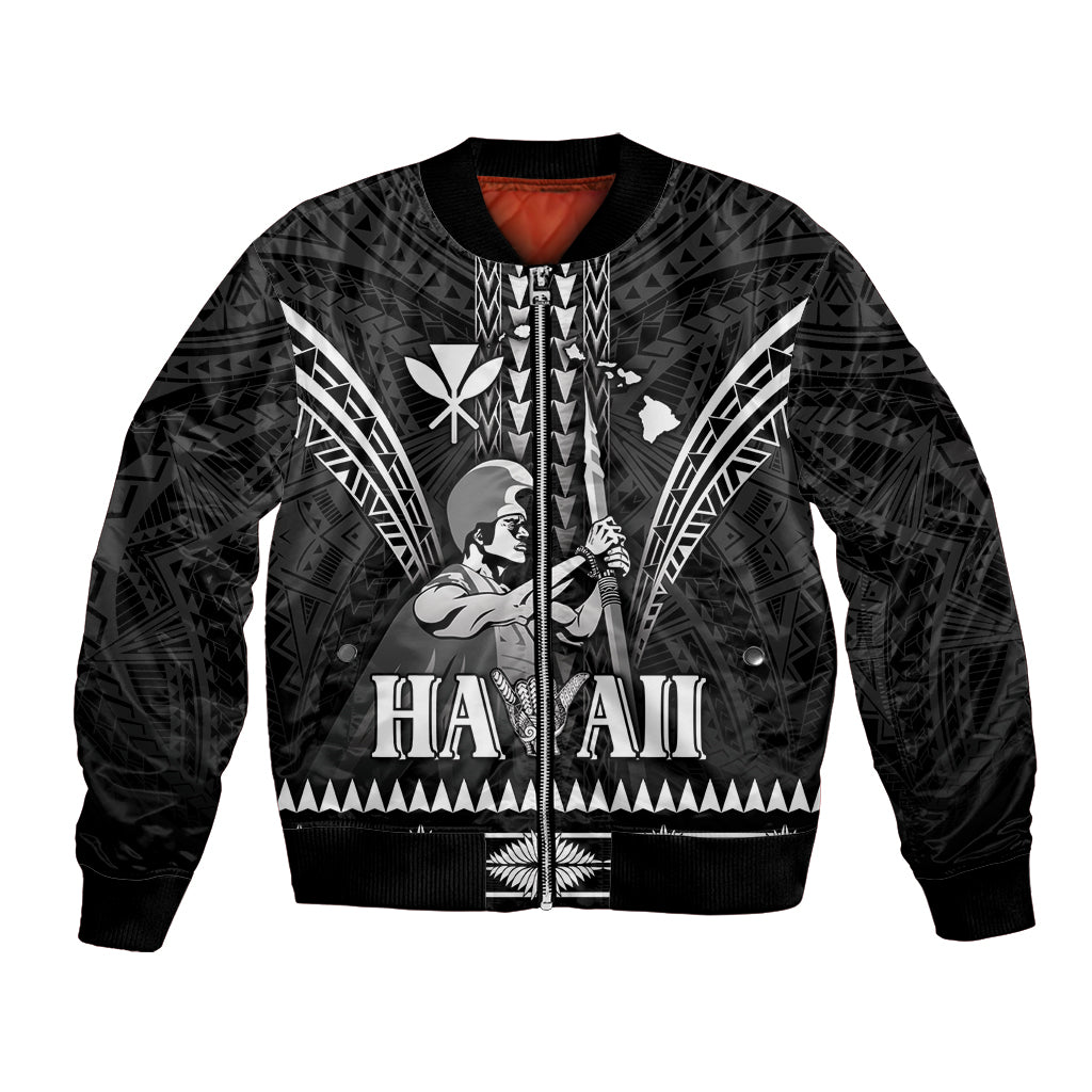 Personalised Hawaii Happy King Kamehameha Day Bomber Jacket Kakau Pattern