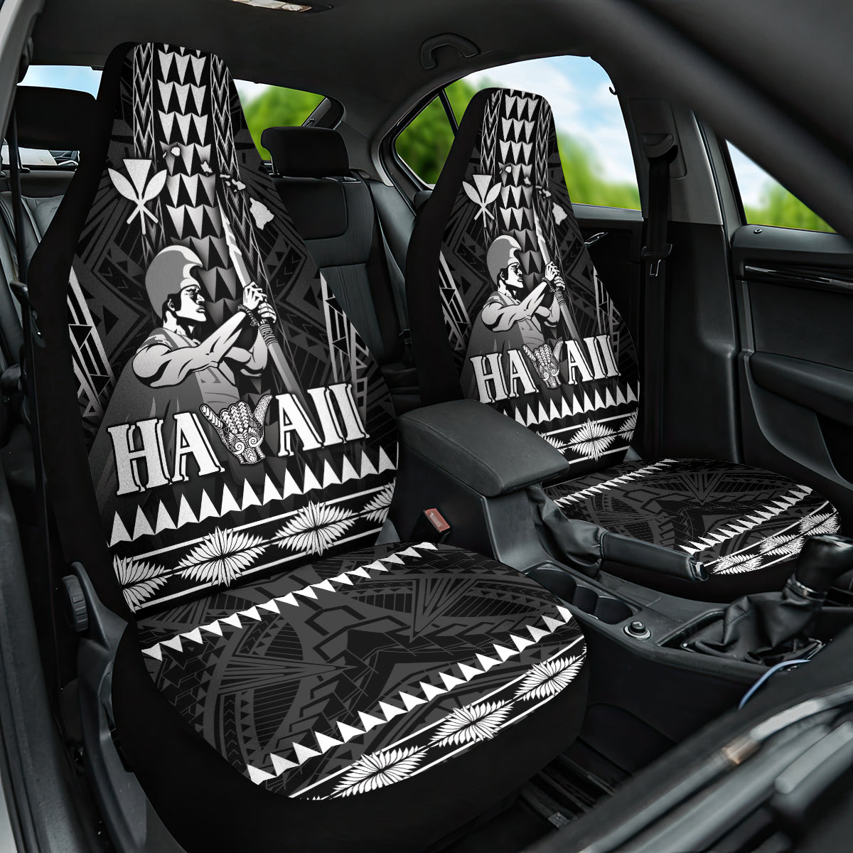 Hawaii Happy King Kamehameha Day Car Seat Cover Kakau Pattern