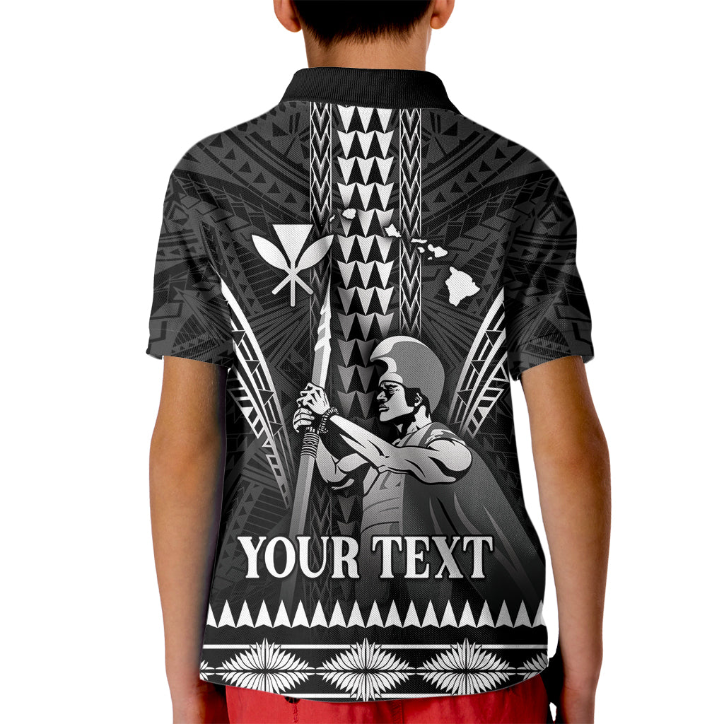 Personalised Hawaii Happy King Kamehameha Day Kid Polo Shirt Kakau Pattern