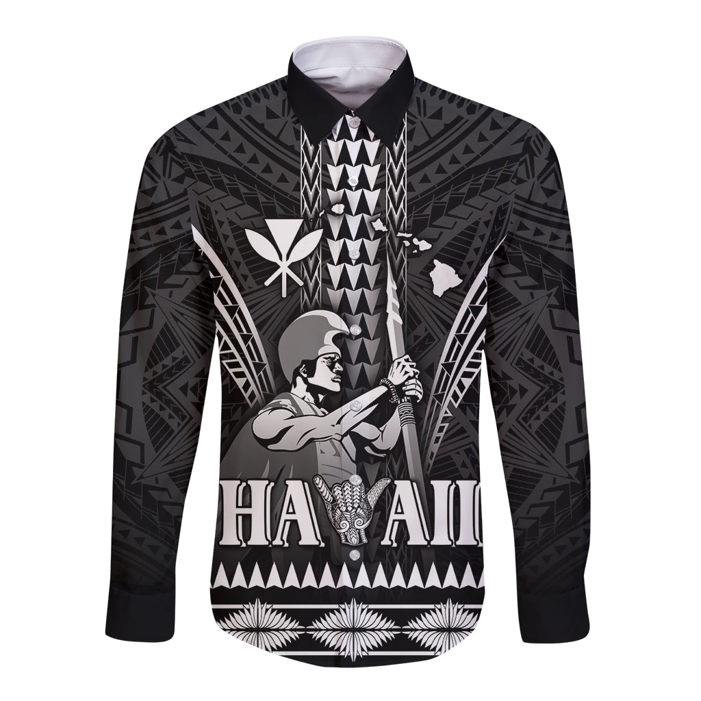 Personalised Hawaii Happy King Kamehameha Day Long Sleeve Button Shirt Kakau Pattern