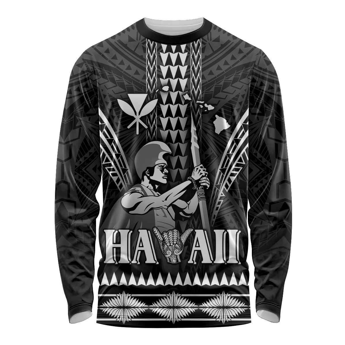 Personalised Hawaii Happy King Kamehameha Day Long Sleeve Shirt Kakau Pattern
