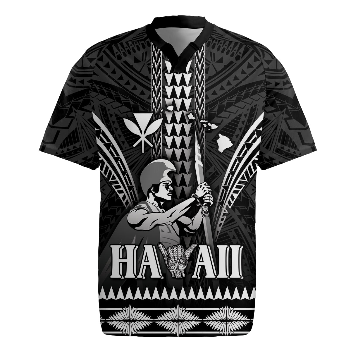 Personalised Hawaii Happy King Kamehameha Day Rugby Jersey Kakau Pattern