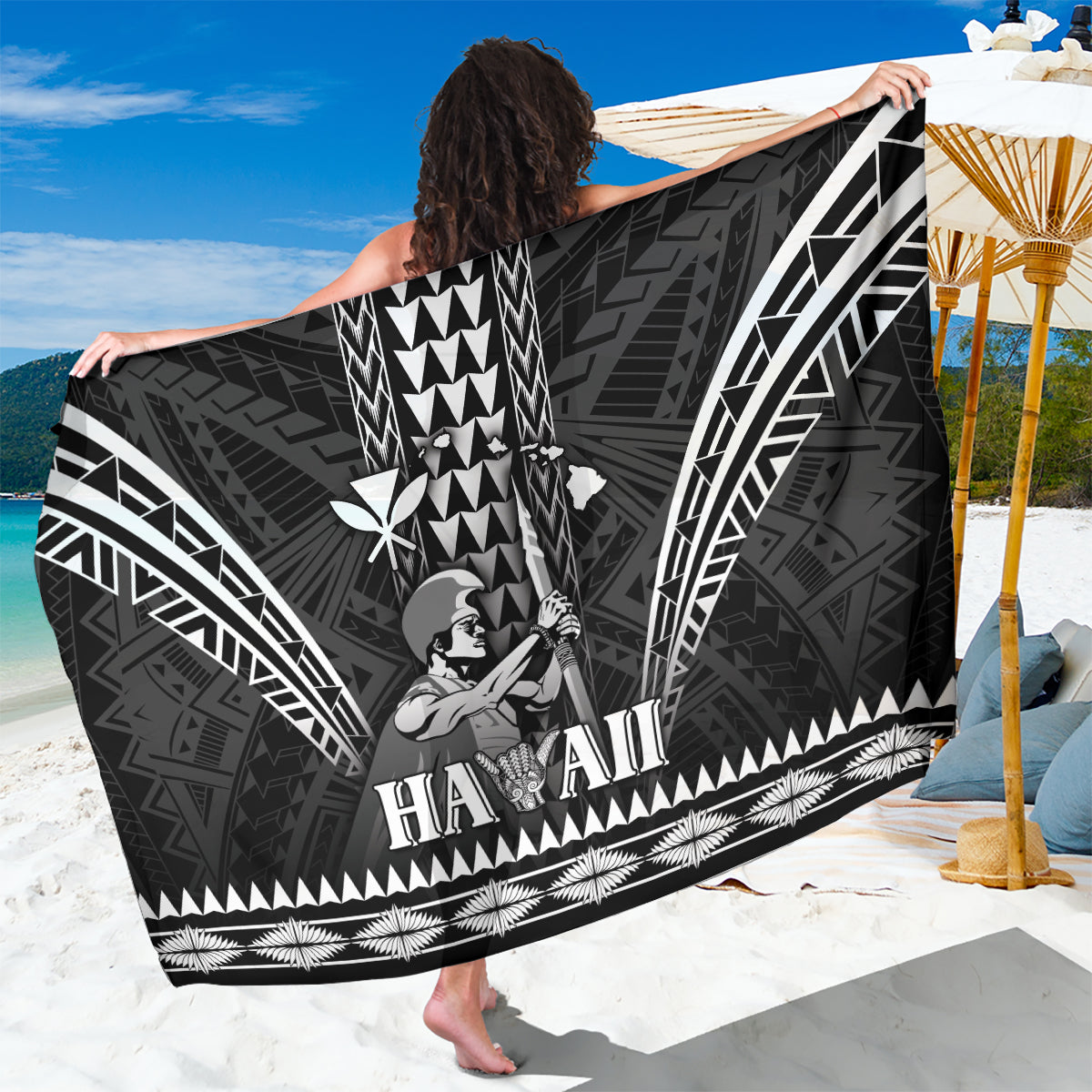 Hawaii Happy King Kamehameha Day Sarong Kakau Pattern
