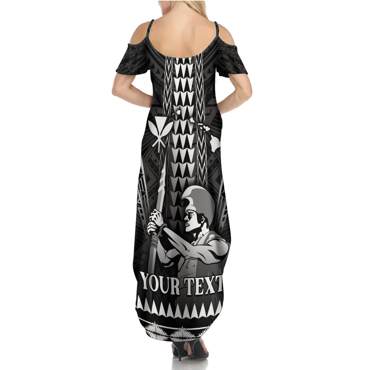 Personalised Hawaii Happy King Kamehameha Day Summer Maxi Dress Kakau Pattern