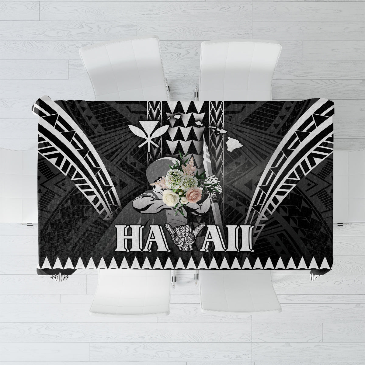 Hawaii Happy King Kamehameha Day Tablecloth Kakau Pattern