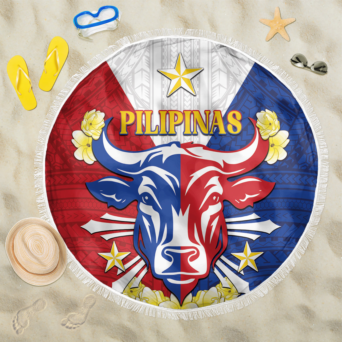 Philippines Independence Day Beach Blanket Maligayang Araw ng Kalayaan Filipino Carabao
