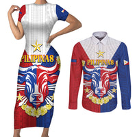 Personalised Philippines Independence Day Couples Matching Short Sleeve Bodycon Dress and Long Sleeve Button Shirt Maligayang Araw ng Kalayaan Filipino Carabao