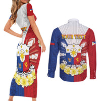 Personalised Philippines Independence Day Couples Matching Short Sleeve Bodycon Dress and Long Sleeve Button Shirt Maligayang Araw ng Kalayaan Filipino Carabao