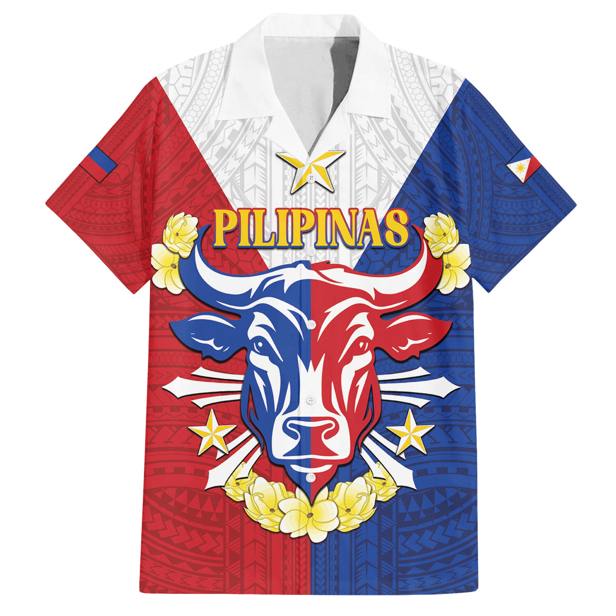 Personalised Philippines Independence Day Family Matching Long Sleeve Bodycon Dress and Hawaiian Shirt Maligayang Araw ng Kalayaan Filipino Carabao LT05 Dad's Shirt - Short Sleeve Red - Polynesian Pride